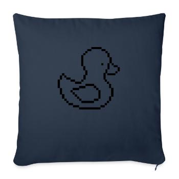 Canard Pixel - Housse de coussin décorative 45 x 45 cm - bleu marine - Devant