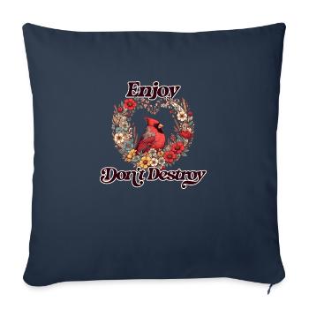 Enjoy Don't Destroy mother earth - Sofa pillowcase 17,3'' x 17,3'' (45 x 45 cm) - navy - Front