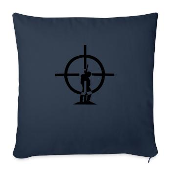 Sniper Scope Crosshair Soldier War Aim Hit Shoot - Sofa pillowcase 17,3'' x 17,3'' (45 x 45 cm) - navy - Front
