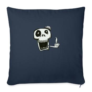 Crâne du marin - Housse de coussin décorative 45 x 45 cm - bleu marine - Devant