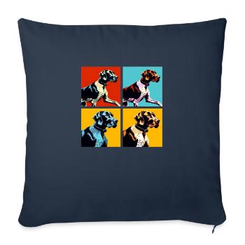 Pop German Shorthaired Pointer Dog Portrait - Sofa pillowcase 17,3'' x 17,3'' (45 x 45 cm) - navy - Front