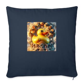 Rubber Duck in Delulu Hyperrealism - Sofa pillowcase 17,3'' x 17,3'' (45 x 45 cm) - navy - Front