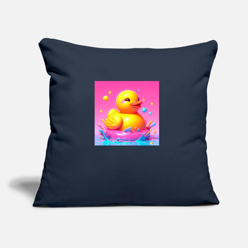 Bath Duck 3D Hyperrealistic in Risography Sofa pillowcase 17,3'' x 17,3'' (45 x 45 cm)