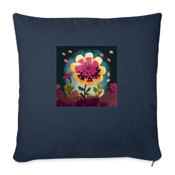 Colorful Freedom: Hippie Flower - Sofa pillowcase 17,3'' x 17,3'' (45 x 45 cm) - navy - Front