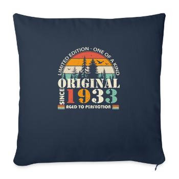 1933 : Légende vintage pour le 91e anniversaire - Housse de coussin décorative 45 x 45 cm - bleu marine - Devant