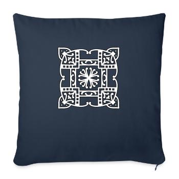 Mandala carré - Housse de coussin décorative 45 x 45 cm - bleu marine - Devant