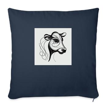 Cow Drawn - Sofa pillowcase 17,3'' x 17,3'' (45 x 45 cm) - navy - Front