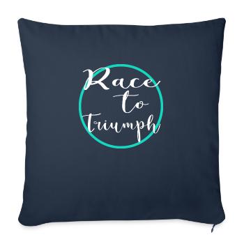 horse racing thrilling experiences present - Sofa pillowcase 17,3'' x 17,3'' (45 x 45 cm) - navy - Front