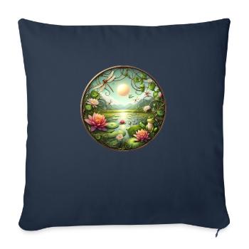 Lac des rêves - Housse de coussin décorative 45 x 45 cm - bleu marine - Devant