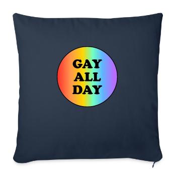 Gay toute la journée - Housse de coussin décorative 45 x 45 cm - bleu marine - Devant