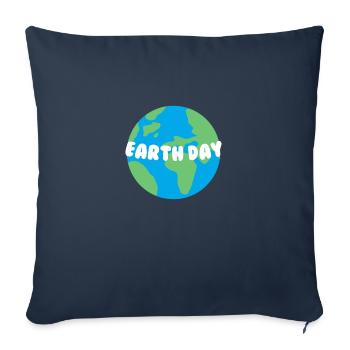 Jour de la Terre - Housse de coussin décorative 45 x 45 cm - bleu marine - Devant