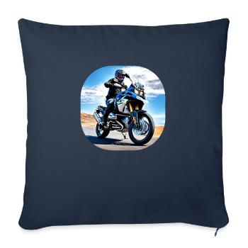 Motorcycle under blue sky - Sofa pillowcase 17,3'' x 17,3'' (45 x 45 cm) - navy - Front