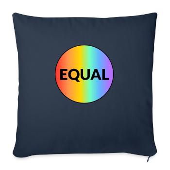 EQUAL - rainbow gay pride - Sofa pillowcase 17,3'' x 17,3'' (45 x 45 cm) - navy - Front