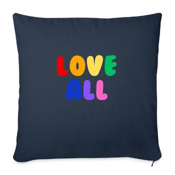 Amour à tous Pride - Housse de coussin décorative 45 x 45 cm - bleu marine - Devant