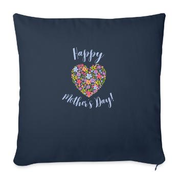 Bonne fête des mères - Housse de coussin décorative 45 x 45 cm - bleu marine - Devant