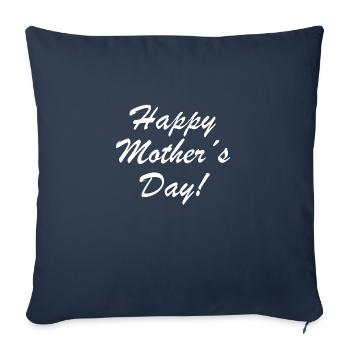 Bonne fête des mères - Housse de coussin décorative 45 x 45 cm - bleu marine - Devant