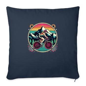 Cycliste des montagnes 2 - Housse de coussin décorative 45 x 45 cm - bleu marine - Devant