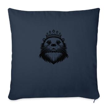 Noir et blanc Aqua King - Housse de coussin décorative 45 x 45 cm - bleu marine - Devant