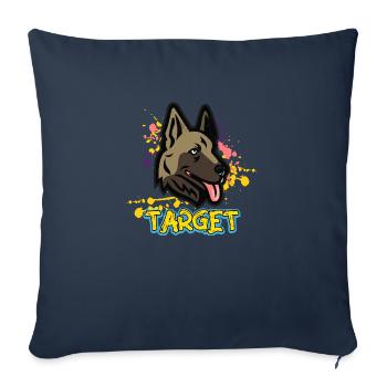 Chien - mise au point - Housse de coussin décorative 45 x 45 cm - bleu marine - Devant