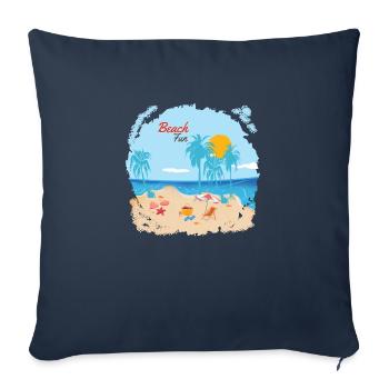 Plaisir de la plage - Housse de coussin décorative 45 x 45 cm - bleu marine - Devant