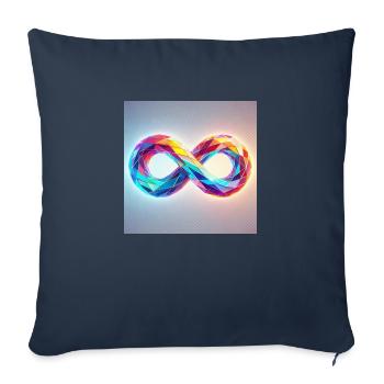 Infinity, prism rainbow - Sofa pillowcase 17,3'' x 17,3'' (45 x 45 cm) - navy - Front