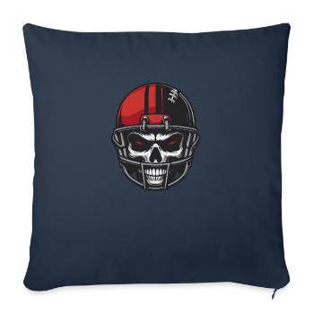 Scary Skull with American Football Helmet - Sofa pillowcase 17,3'' x 17,3'' (45 x 45 cm) - navy - Front