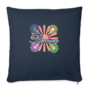Romain2 - Housse de coussin décorative 45 x 45 cm - bleu marine - Devant