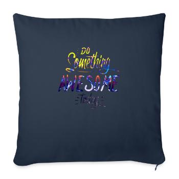 slogan illustration style art vector fashion graphics - Sofa pillowcase 17,3'' x 17,3'' (45 x 45 cm) - navy - Front