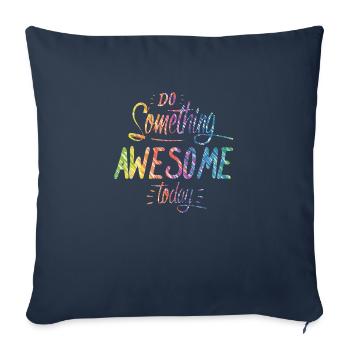 slogan illustration style art vector fashion graphics - Sofa pillowcase 17,3'' x 17,3'' (45 x 45 cm) - navy - Front