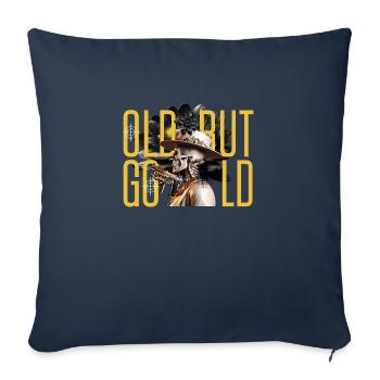 Old but Gold mit Totenkopf and Pistole - Sofakissenbezug 45 x 45 cm - Navy - Vorne