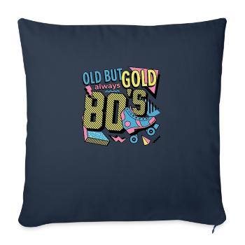 Vieux mais toujours doré les années 80 - Housse de coussin décorative 45 x 45 cm - bleu marine - Devant