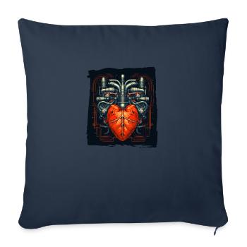 Le cœur, moteur de la vie - Housse de coussin décorative 45 x 45 cm - bleu marine - Devant