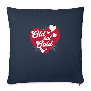 Old but Gold mit rotem Herz für die allerliebsten - Sofakissenbezug 45 x 45 cm - Navy - Vorne