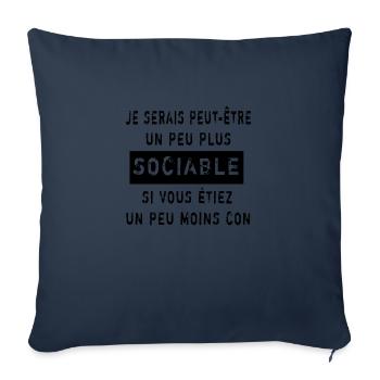 Ich wäre gesellig - Sofakissenbezug 45 x 45 cm - Navy - Vorne