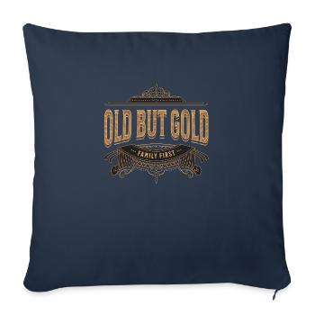 Vieille mais dorée Famille d’abord - Housse de coussin décorative 45 x 45 cm - bleu marine - Devant
