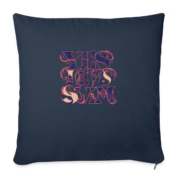 Découvrez le paradis aquatique ! - Housse de coussin décorative 45 x 45 cm - bleu marine - Devant