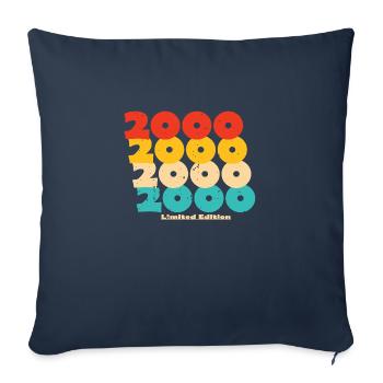 2000 : Edition Limitée - 24e anniversaire - Housse de coussin décorative 45 x 45 cm - bleu marine - Devant