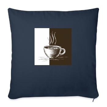 L’heure du café - Housse de coussin décorative 45 x 45 cm - bleu marine - Devant
