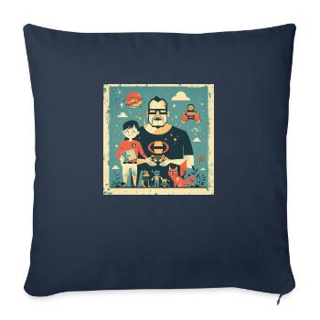 Foto mit Papa - Sofakissenbezug 45 x 45 cm - Navy - Vorne