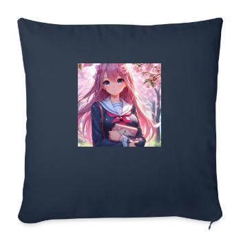 Anime school - Sofa pillowcase 17,3'' x 17,3'' (45 x 45 cm) - navy - Front