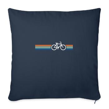 Vélo vintage rétro - Housse de coussin décorative 45 x 45 cm - bleu marine - Devant