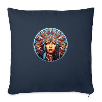 Native American Squaw - Sofa pillowcase 17,3'' x 17,3'' (45 x 45 cm) - navy - Front