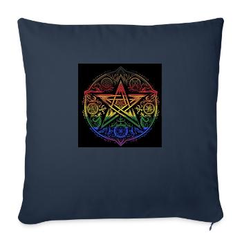 Magie queer : célébrer la diversité avec LGBTQ Pentag - Housse de coussin décorative 45 x 45 cm - bleu marine - Devant