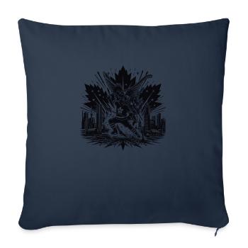 Hockey Canada Hockey sur glace États-Unis club de hockey rondelle bâton - Housse de coussin décorative 45 x 45 cm - bleu marine - Devant