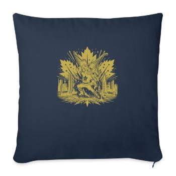 Hockey Canada Hockey sur glace États-Unis club de hockey rondelle bâton - Housse de coussin décorative 45 x 45 cm - bleu marine - Devant