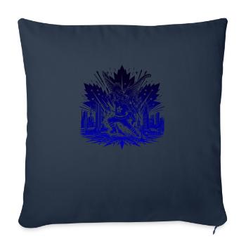 Hockey Canada Hockey sur glace États-Unis club de hockey rondelle bâton - Housse de coussin décorative 45 x 45 cm - bleu marine - Devant