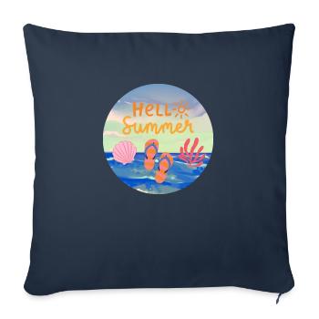 Hello Summer - Sofa pillowcase 17,3'' x 17,3'' (45 x 45 cm) - navy - Front