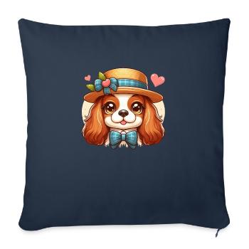 Cavalier King Charles Cute Dog - Sofa pillowcase 17,3'' x 17,3'' (45 x 45 cm) - navy - Front