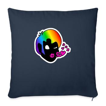 Blow the Kiss : Sticky Queer Pride - Sofa pillowcase 17,3'' x 17,3'' (45 x 45 cm) - navy - Front