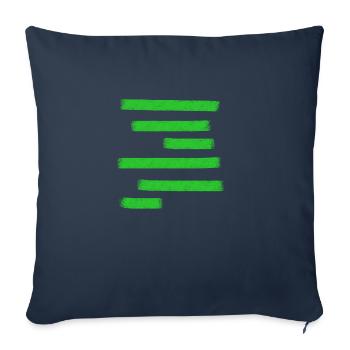 Barres de peinture verte - Housse de coussin décorative 45 x 45 cm - bleu marine - Devant